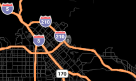 Route numbers on the map.